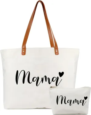 Lamyba New Mom Gifts, Mothers Day Gifts From Daughter Son Kids, Mama Bag Tote for Hospital or Baby Essentials, Mom to Be Gift