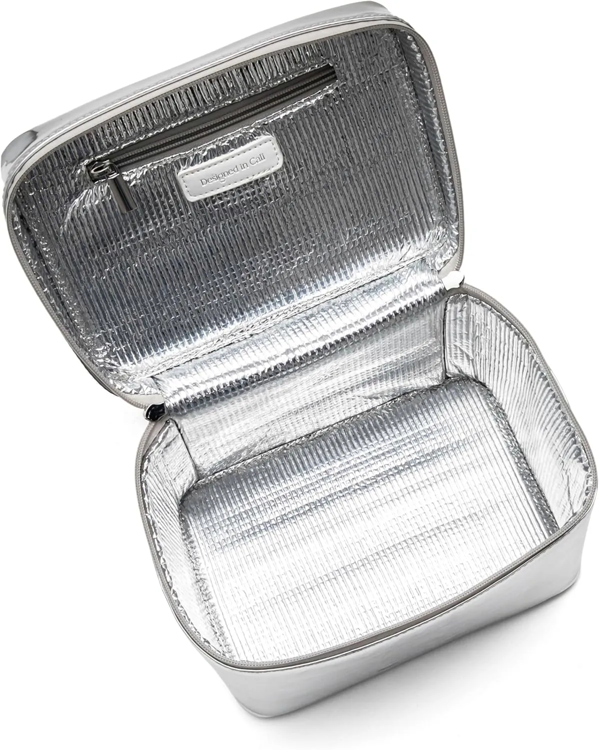 Large Insulated Travel Makeup Case - Waterproof Vegan Leather Beauty Travel Skincare Bag - Heat-Resistant Zippered Toiletry Designer Makeup Bag Shields Cosmetics from Melting, Freezing & Spoiling