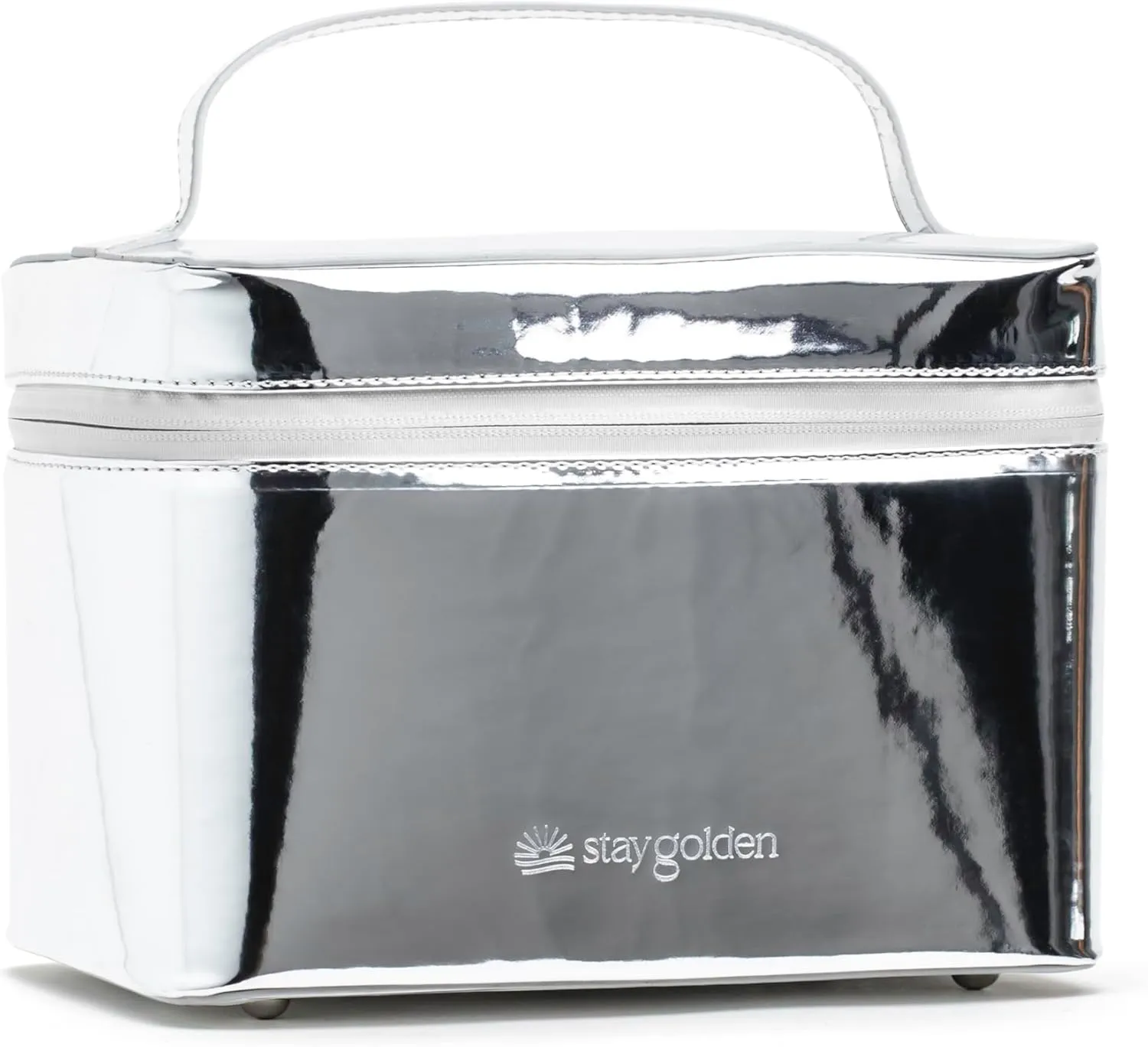Large Insulated Travel Makeup Case - Waterproof Vegan Leather Beauty Travel Skincare Bag - Heat-Resistant Zippered Toiletry Designer Makeup Bag Shields Cosmetics from Melting, Freezing & Spoiling