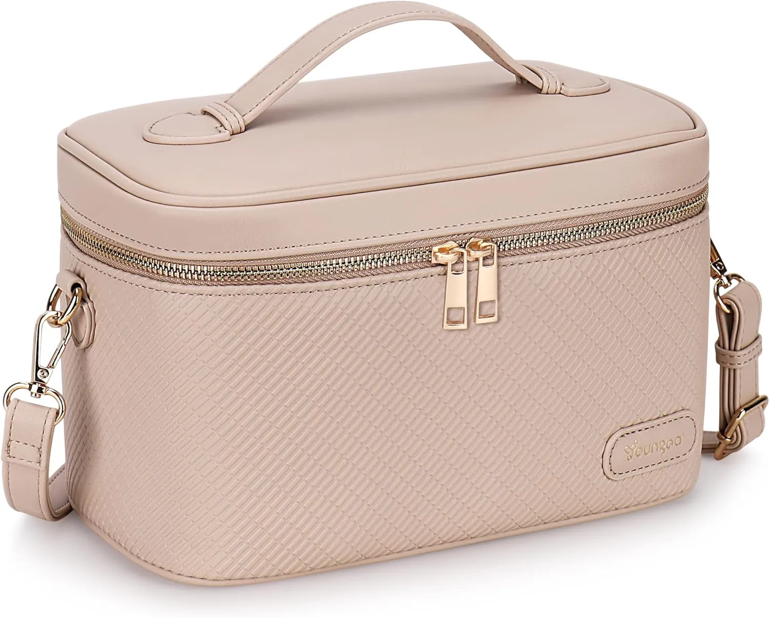 Large Stylish Makeup Bag Cosmetic Make Up Travel Bag for Women, Delicate Model (Pink)