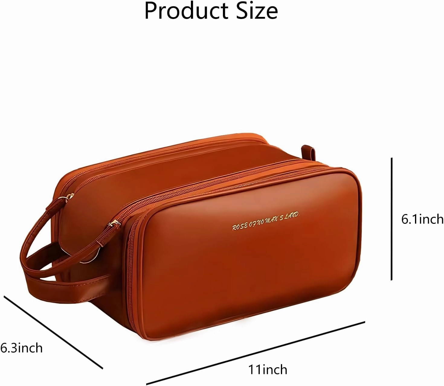 Large Capacity Travel Makeup Bag, PU Leather Waterproof Cosmetic Bag, Travel Essentials Organizers with Compartments Brown
