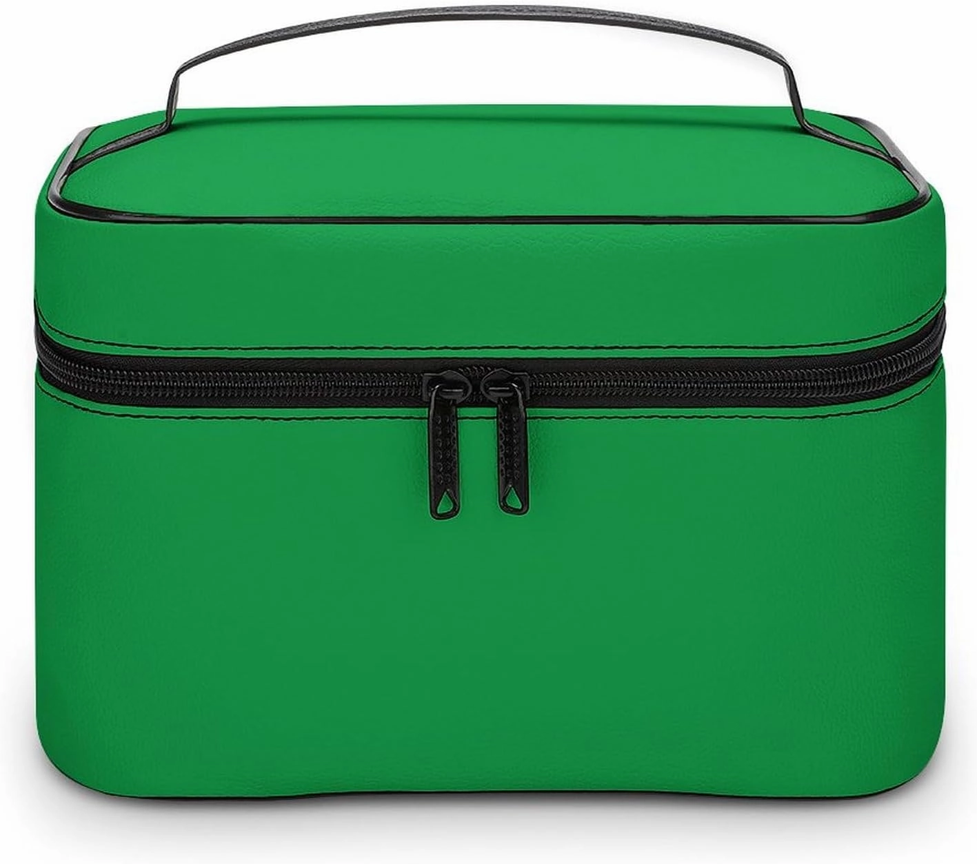 Large Makeup Bag, Classic Colors Bright Green Solid Cosmetic Bag for Women Girls, Portable Toiletry Bag, Travel Make Up Organizer Bag