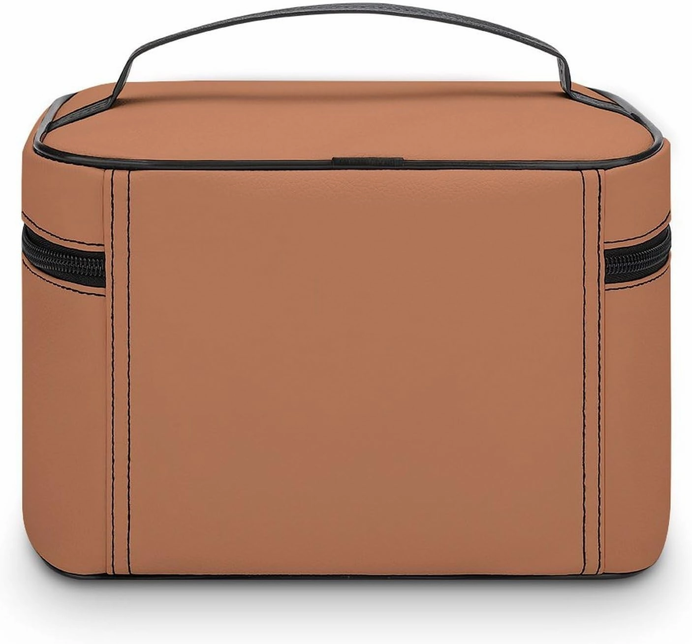 Large Makeup Bag, Solid Color Plain Copper Brown Cosmetic Bag for Women Girls, Portable Toiletry Bag, Travel Make Up Organizer Bag