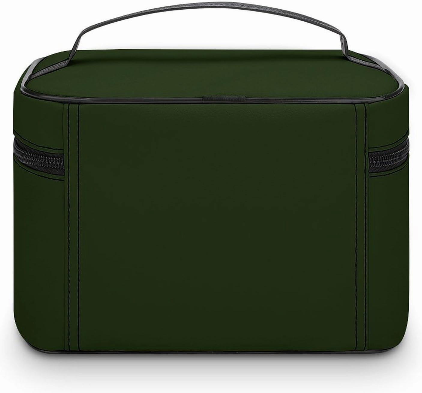 Large Makeup Bag, Solid Deep Forest Green Cosmetic Bag for Women Girls, Portable Toiletry Bag, Travel Make Up Organizer Bag
