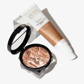 LAURA GELLER NEW YORK Instant Vacation Kit - Spackle Super-Size Tinted Makeup Primer, Bronze and Baked Bronze-n-Brighten Bronzer Powder, Medium