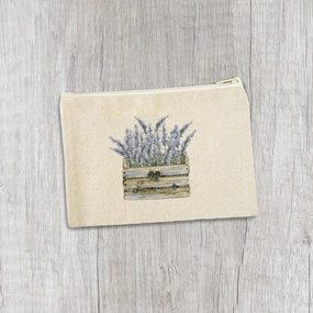 Lavender Basket - Canvas Zipper Pouch