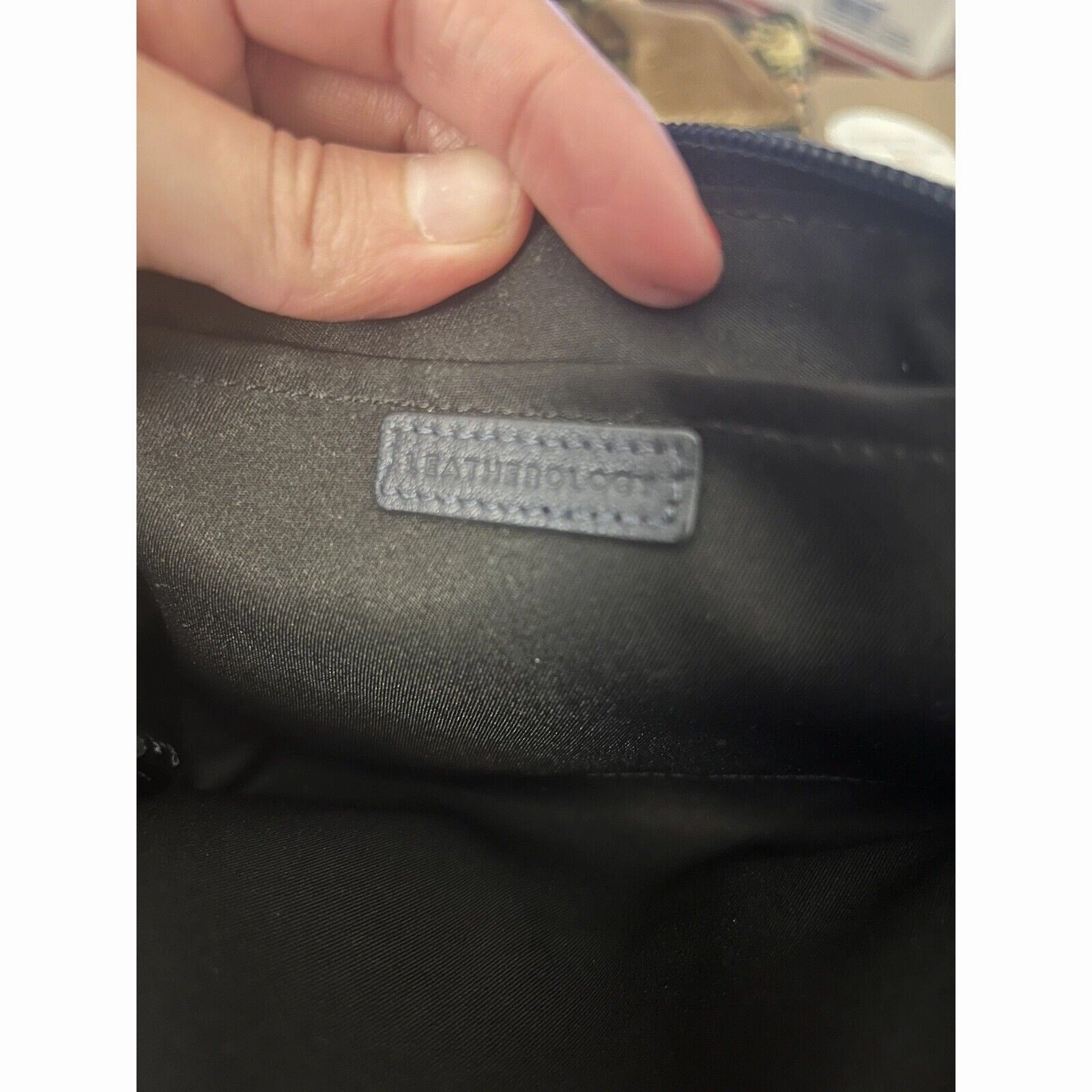 Leatherology Makeup Pouch Bag with Zipper - Navy Blue, 5" x 7"