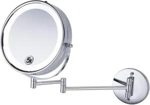Led Makeup Mirror Makeup Mirror Round Vanity Mirror with Wall Mounted, Leather Strap Wooden Hanging Decorative Vanity