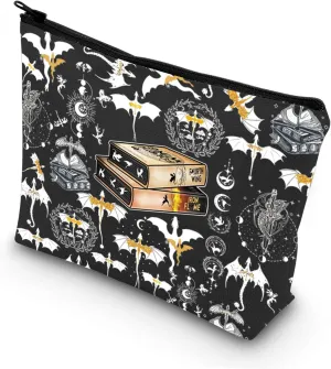 LEVLO 4th Wing Cosmetic Makeup Bag Dragon Rider Inspired Gift Iron Flame Dragon Rider Zipper Pouch Bag 4th Wing Bookish Merchandise (4Wing Bag)