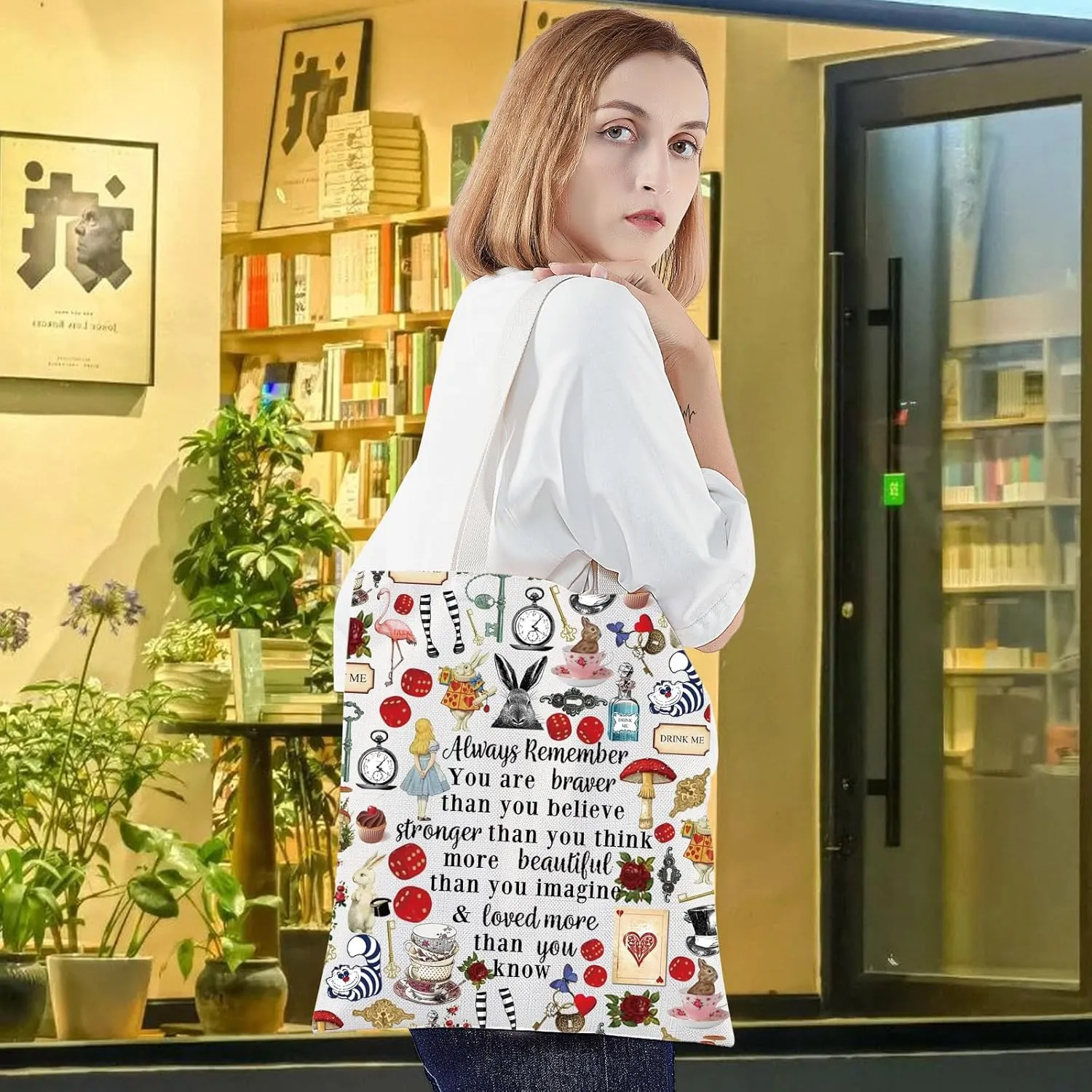 LEVLO Alice Movie Cosmetic Bag Fairy Tale Fans Gift Alice You Are Braver Stronger Smarter Than You Think Merch