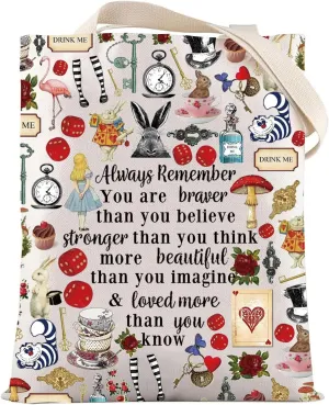 LEVLO Alice Movie Cosmetic Bag Fairy Tale Fans Gift Alice You Are Braver Stronger Smarter Than You Think Merch