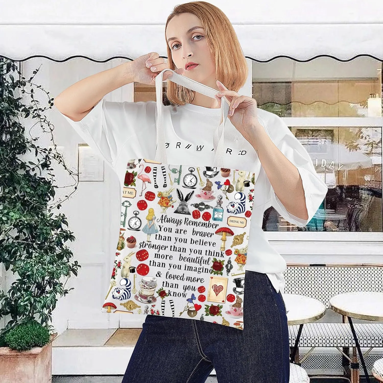 LEVLO Alice Movie Cosmetic Bag Fairy Tale Fans Gift Alice You Are Braver Stronger Smarter Than You Think Merch