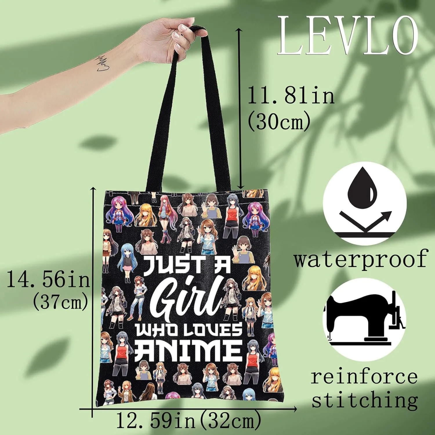 LEVLO Anime Makeup Bag - Cosmetic Bag for Women, Anime Lover Gift, Full BT