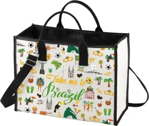 LEVLO Brazil Culture Travel Cosmetic Bag - World Cup Souvenir Gift Zipper Pouch Bag For Traveler