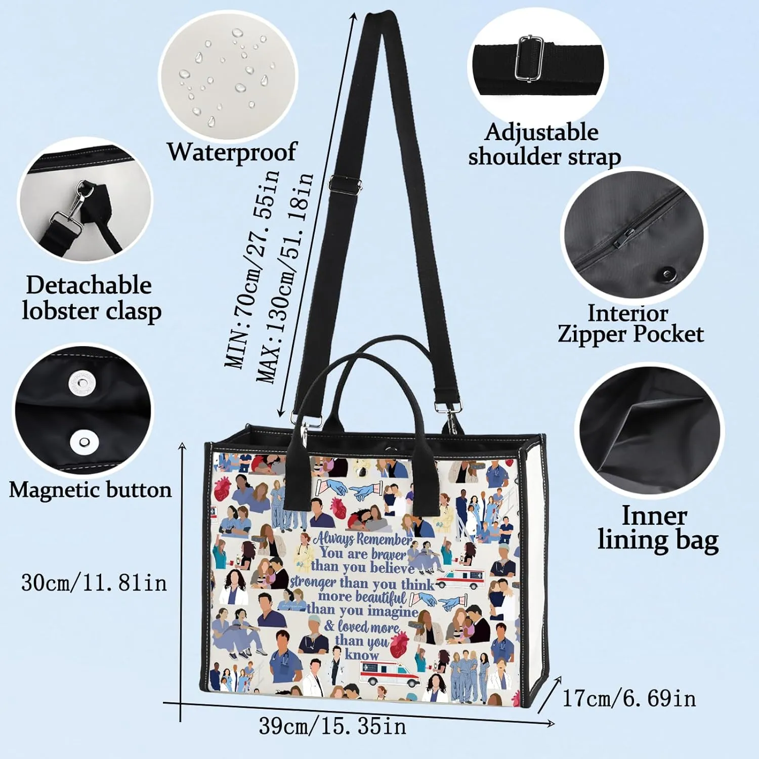 LEVLO Droctor TV Show Cosmetic Make Up Bag Derek and Meredith Inspired Fans Gift Droctor MeredithZipper Pouch Bag (Derek LT)