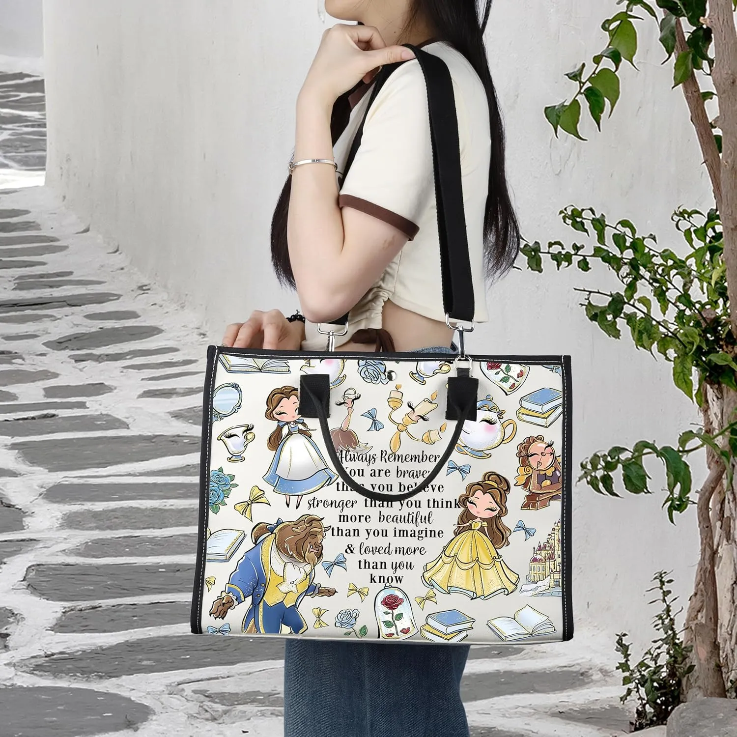 LEVLO Fairy Tales Cosmetic Bag Movie Inspired Gifts You Are Braver Stronger Smarter Than You Think Zipper Pouch Bag