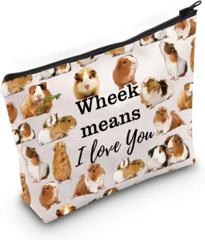 LEVLO Funny Guinea Pig Cosmetic Make Up Bag Guinea Pig Lover Inspired Gift Guinea Pigs Make Me Happy You Not So Much Guinea Pig Makeup Zipper Pouch Bag (Guinea Pigs)