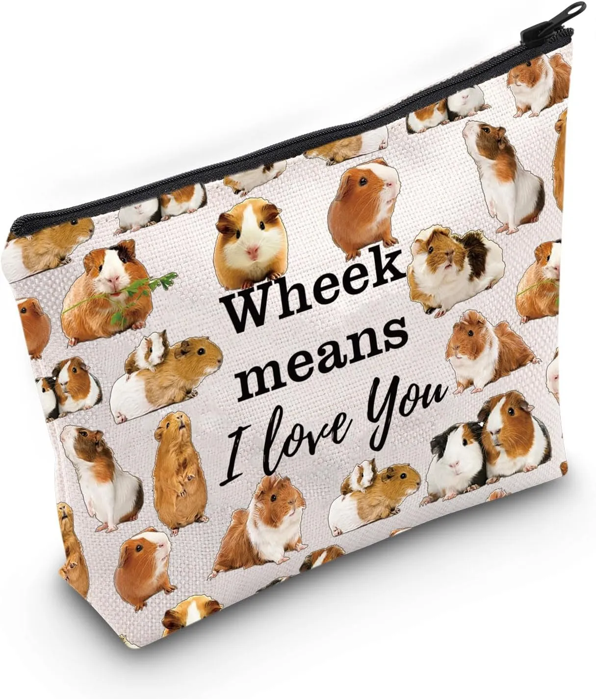 LEVLO Funny Guinea Pig Cosmetic Make Up Bag Guinea Pig Lover Inspired Gift Guinea Pigs Make Me Happy You Not So Much Guinea Pig Makeup Zipper Pouch Bag (Guinea Pigs)