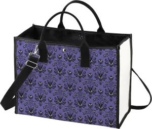 LEVLO Haunted Horror Makeup Bag - Spooky Purple Mansion Gift - Zipper Pouch Bag - Horror Ghost Merch