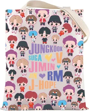 LEVLO Korean Group Cosmetic Bag K-pop Army Members Fans Gift Army Members Name Makeup Zipper Pouch Bag