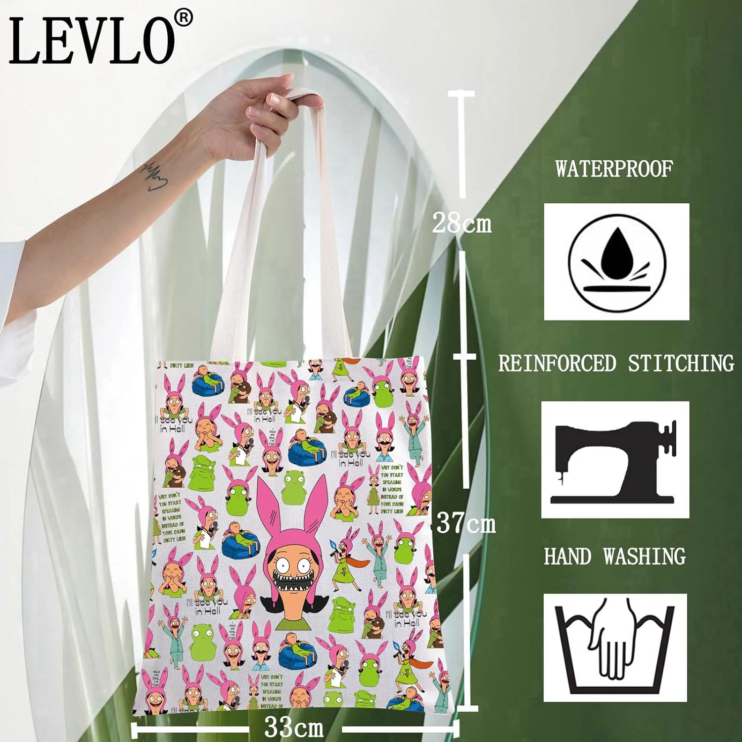LEVLO Louis Cosmetic Bag Burgers Fans Gift Bob Family Zipper Pouch Bag Louis Cartoon TV Show Merchandise (I'll See You TG)