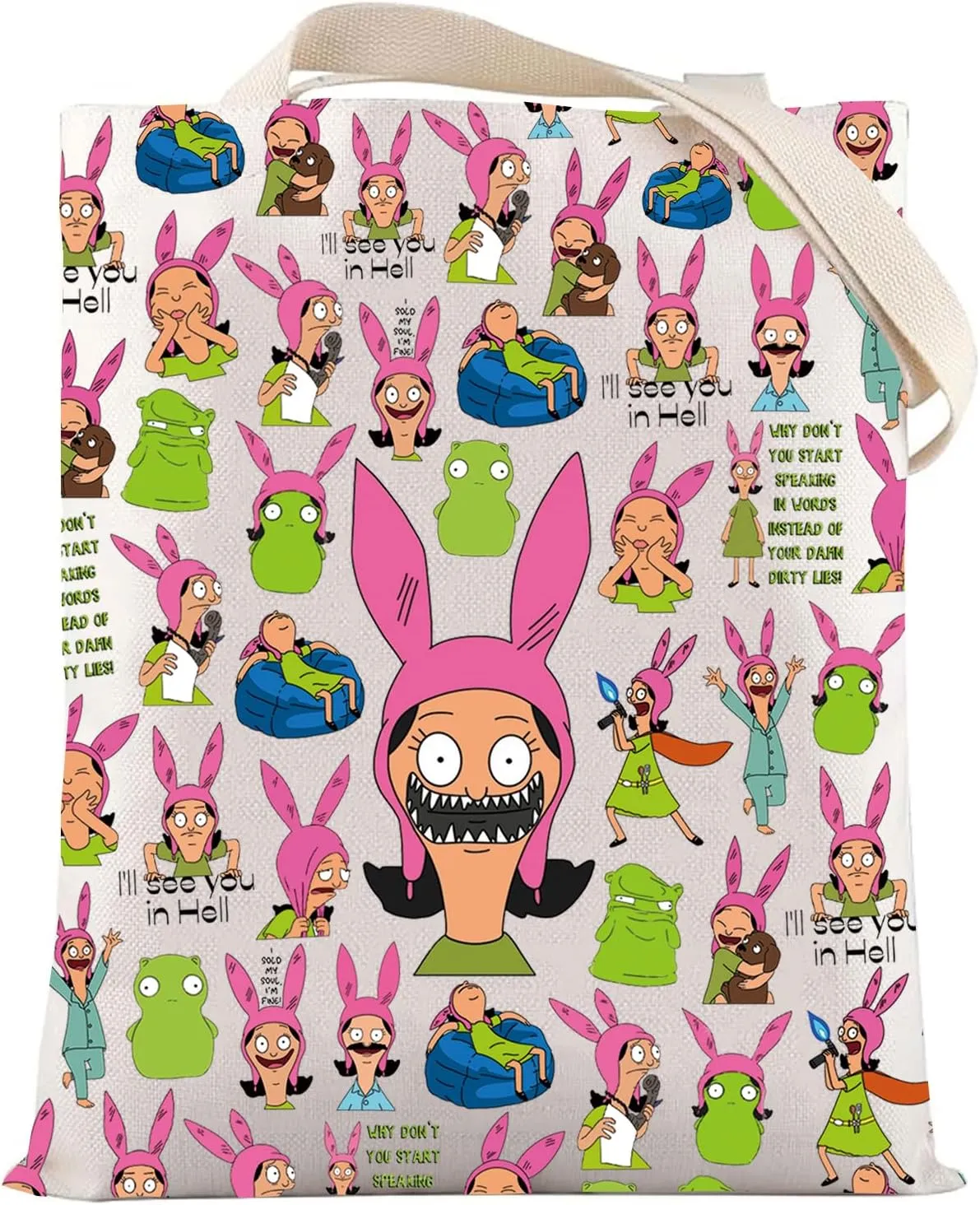 LEVLO Louis Cosmetic Bag Burgers Fans Gift Bob Family Zipper Pouch Bag Louis Cartoon TV Show Merchandise (I'll See You TG)