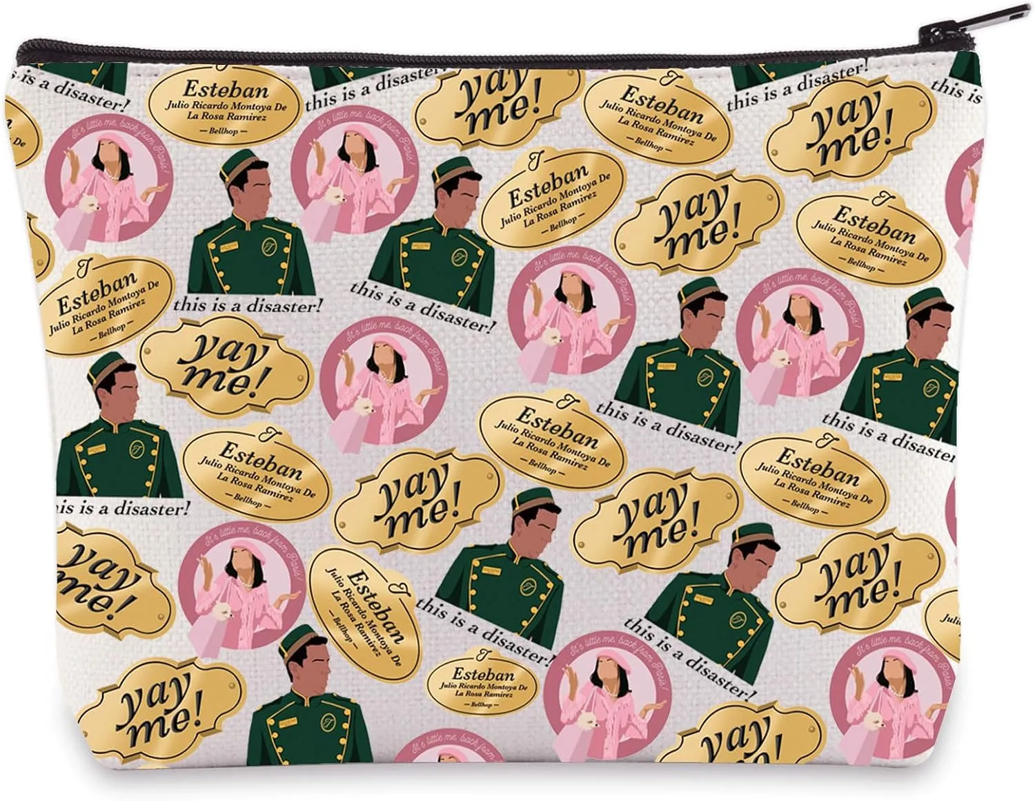 LEVLO Marian Moseby Cosmetic Makeup Bag London Tipton Fans Gift Yay Me London Tipton Toiletry Bag Martin brother TV Series Merchandise (Yay Me Bag)