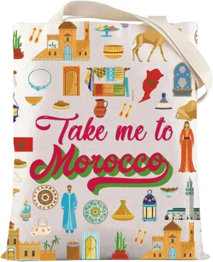 LEVLO Morocco Culture Travel Cosmetic Bag Morocco Souvenir Gift Take Me To Morocco Zipper Pouch Bag For Traveler (Take Morocco TG)