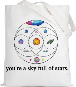 LEVLO Music Band Cosmetic Make Up Bag Star Moon Sun Lover Gift You'Re a Sky Full Of Stars Make Up Zipper Bag For Women Girls
