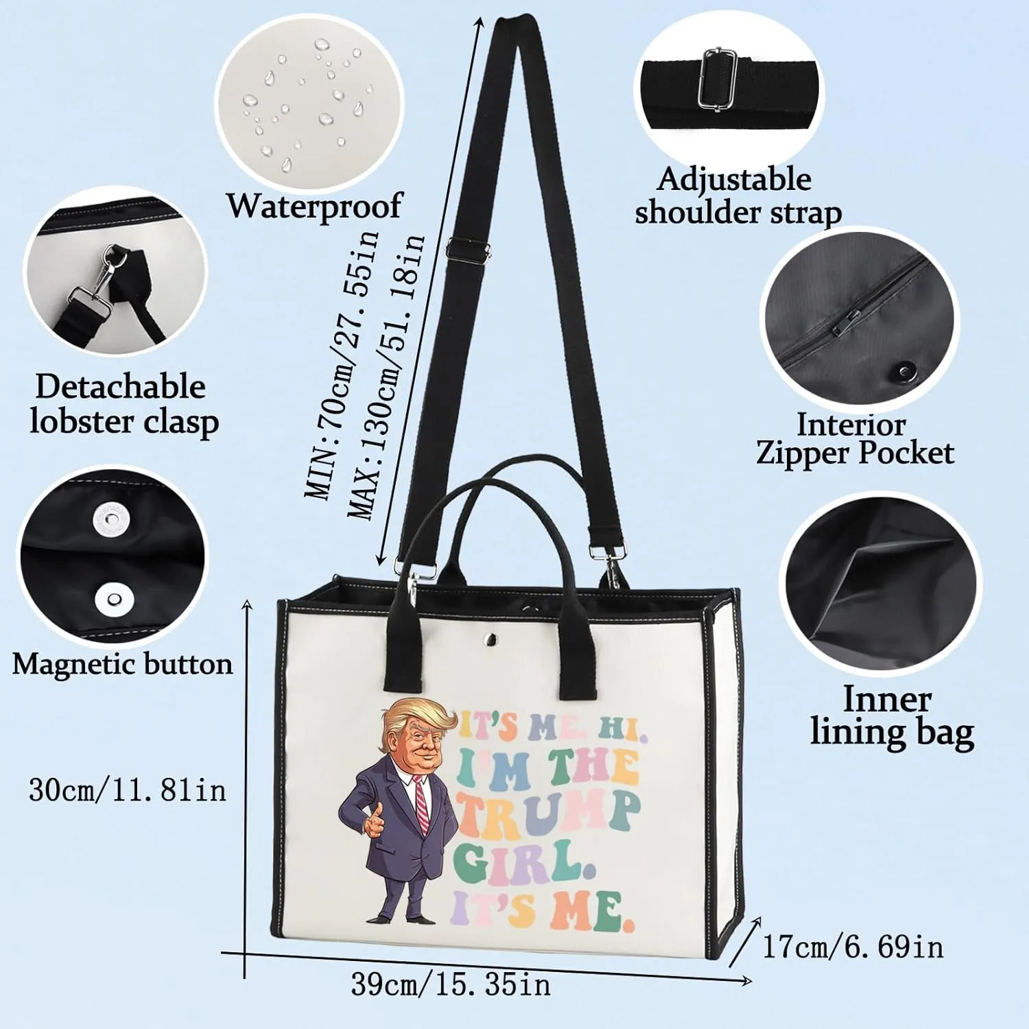 LEVLO President Cosmetic Bag President Fans Gift It's Me Hi I'm The President It's Me President Toiletry Bag President 2025 Merch (I'm The Trum LT)
