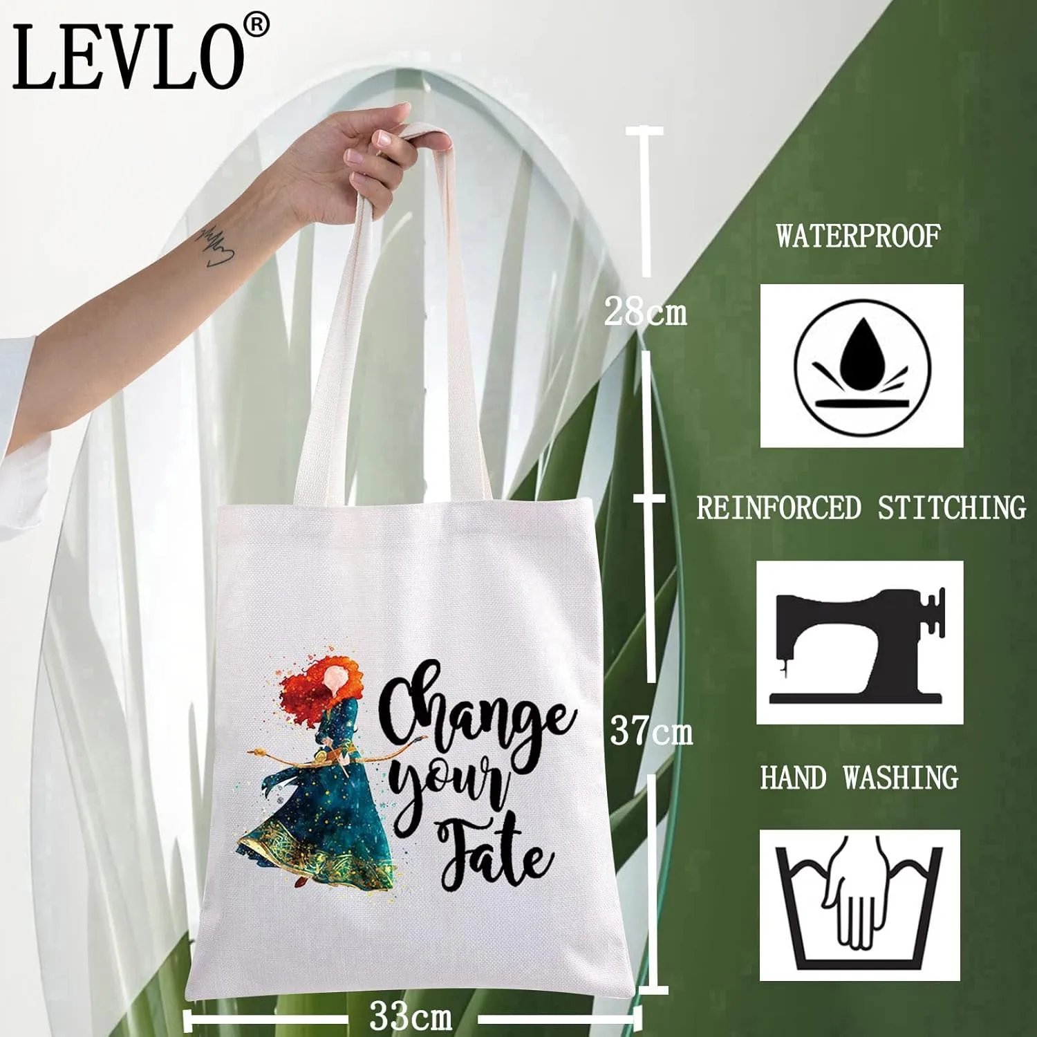 LEVLO Red Hair Princess Cosmetic Make Up Bag Princess Movie Fans Gift Chase Your Fate Fairy Tales Makeup Zipper Pouch Bag (Chase Fate T)