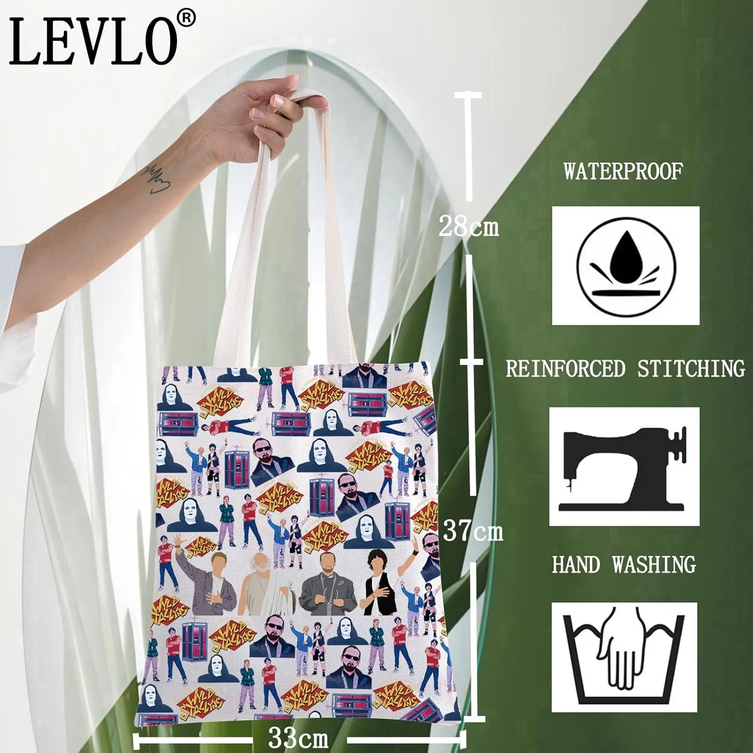 LEVLO Science Fiction Movie Makeup Bag Logan &Preston Fans Gift Logan &Preston Be Excellent To Each Other Toiletry Bag (WY Tote)