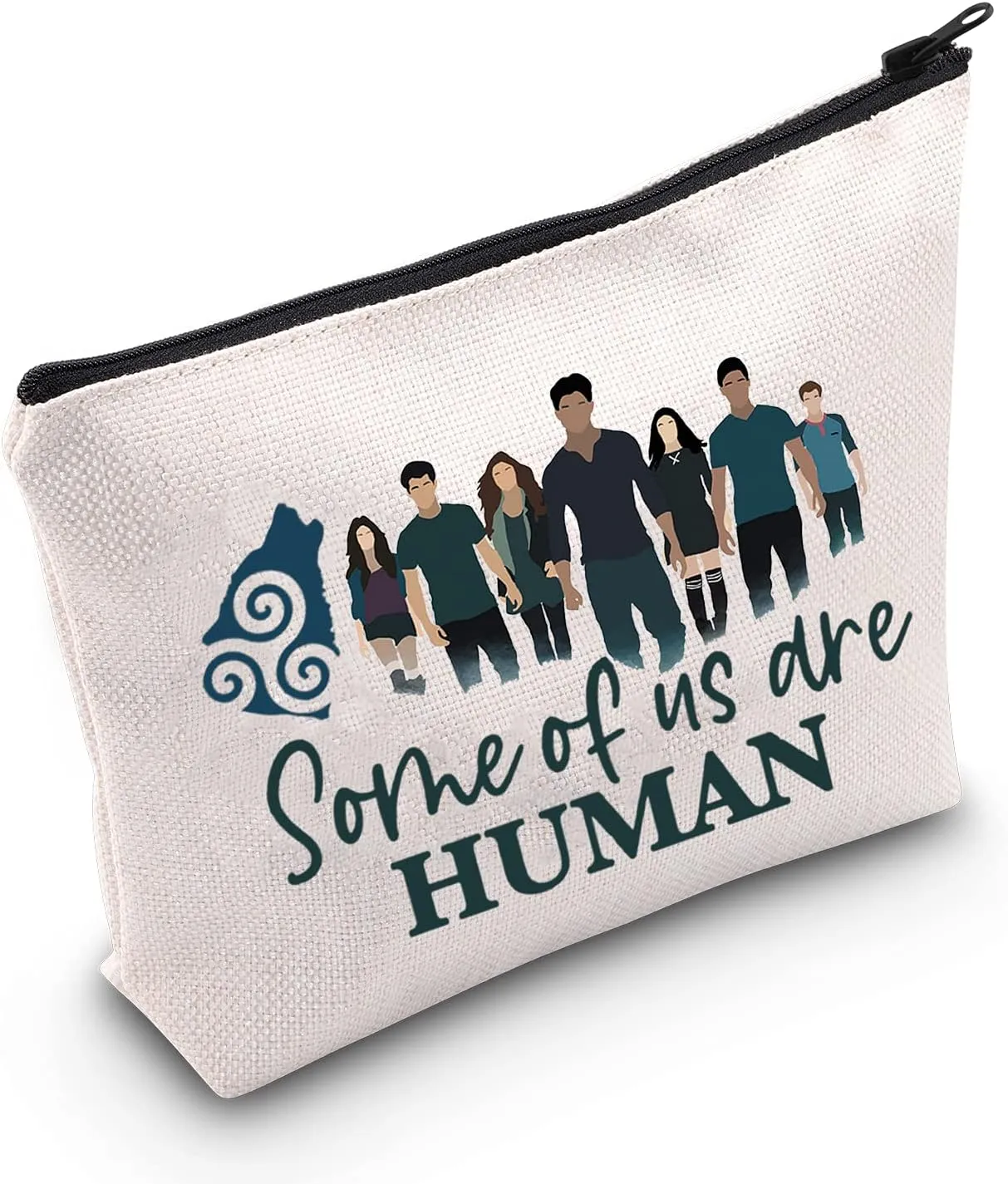LEVLO Wolf Human TV Show Cosmetic Bag Scott Fans Gift Some Of Us Are Human Makeup Zipper Pouch Bag Wolf Triskelion Gift(Some Of Us Are Human)