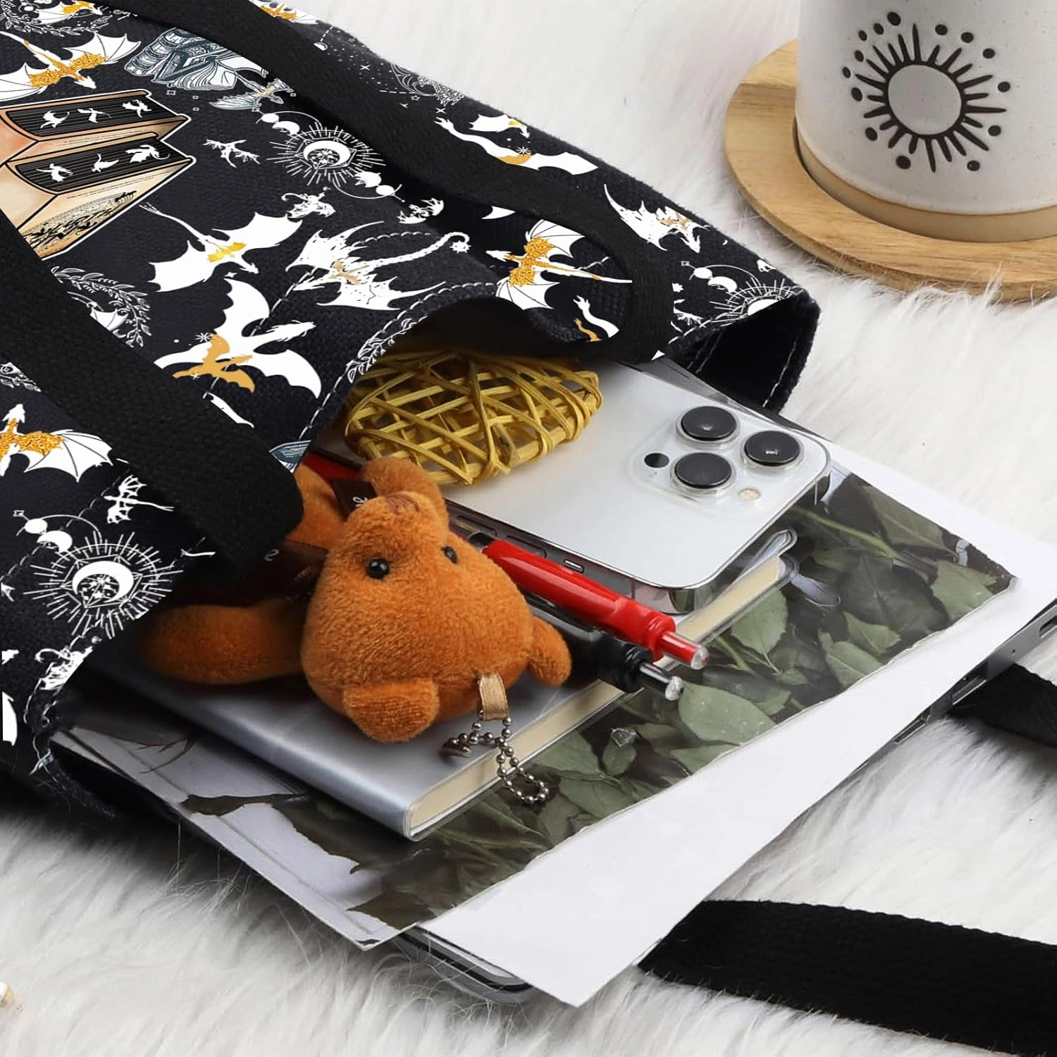 LEVLO 4th Wing Cosmetic Bag Dragon Rider Inspired Gift Iron Flame Dragon Rider Zipper Pouch Bag 4th Wing Bookish Merch (4Wing BT)