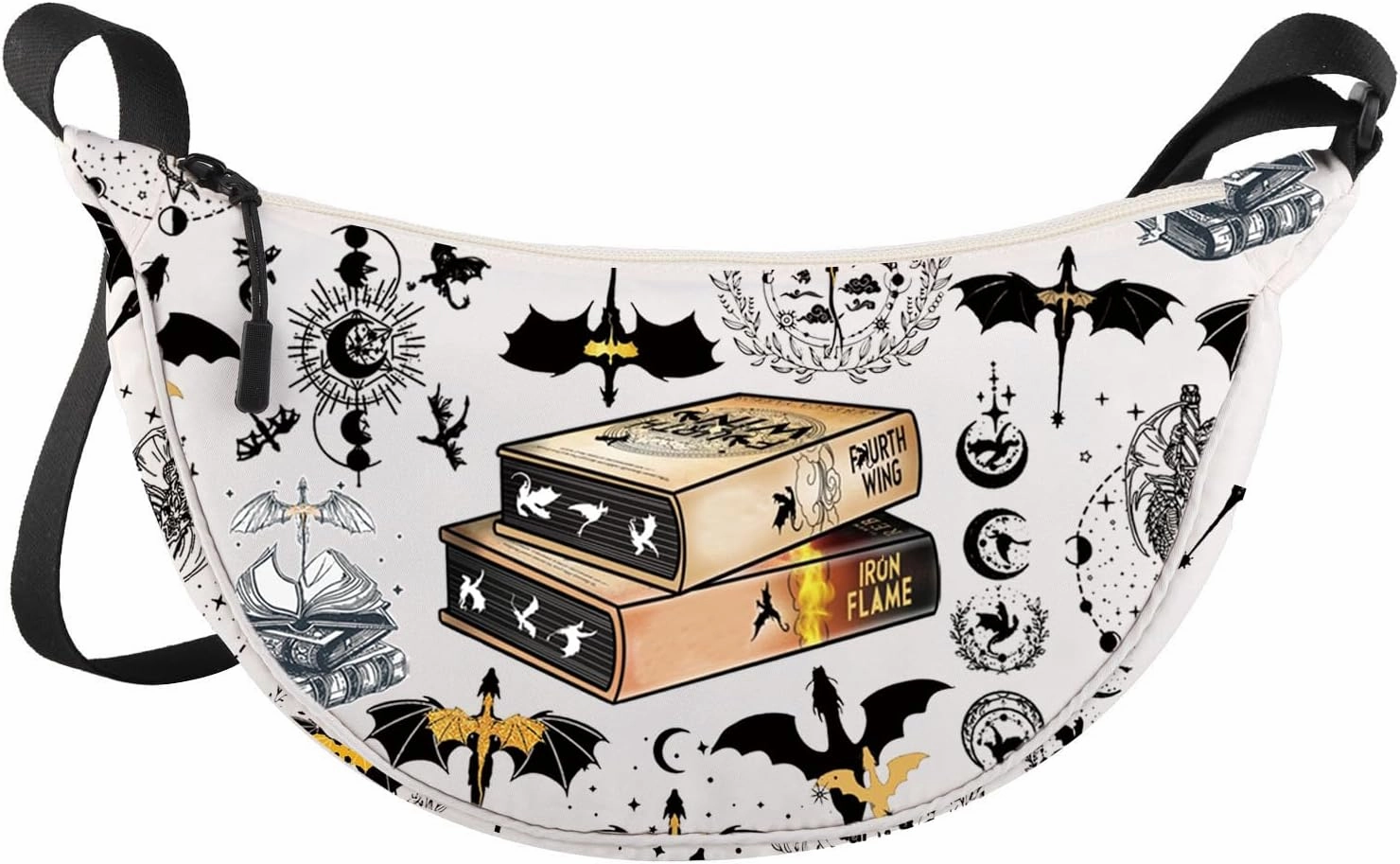 LEVLO 4th Wing Crossbody Bag Dragon Rider Gift Iron Flame Dragon Rider Shoulder Bag 4th Wing Bookish Merch