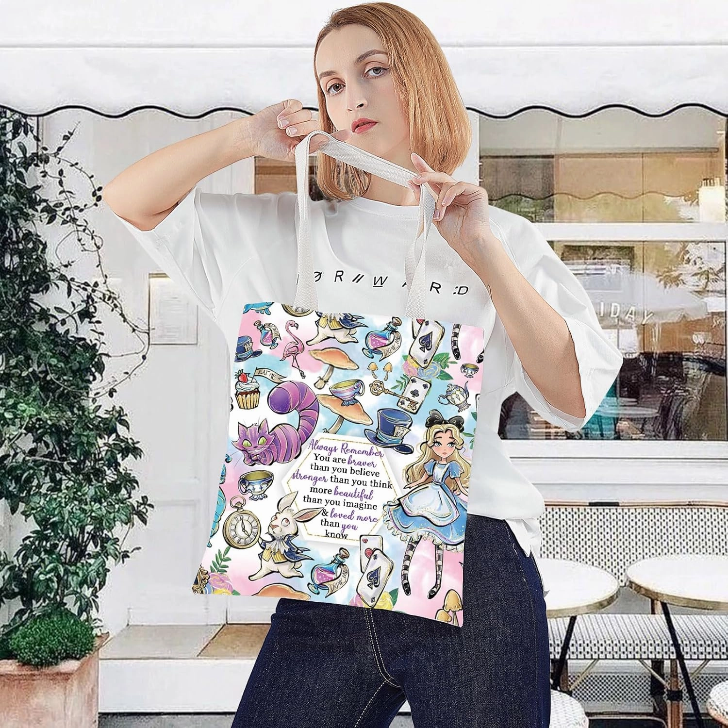 LEVLO Alice Movie Cosmetic Bag Fairy Tale Fans Gift Alice You Are Braver Stronger Smarter Than You Think Merch
