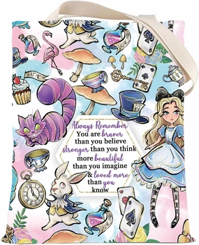 LEVLO Alice Movie Cosmetic Bag Fairy Tale Fans Gift Alice You Are Braver Stronger Smarter Than You Think Merch