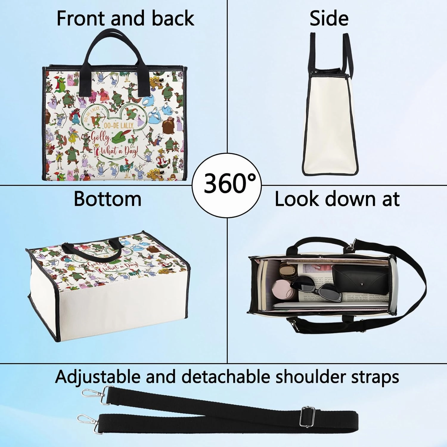 LEVLO Fox Cosmetic Makeup Bag Fox Movie Fans Gift Oo-De-Lally Oo-De-Lally Golly What a Day Zipper Pouch Bag