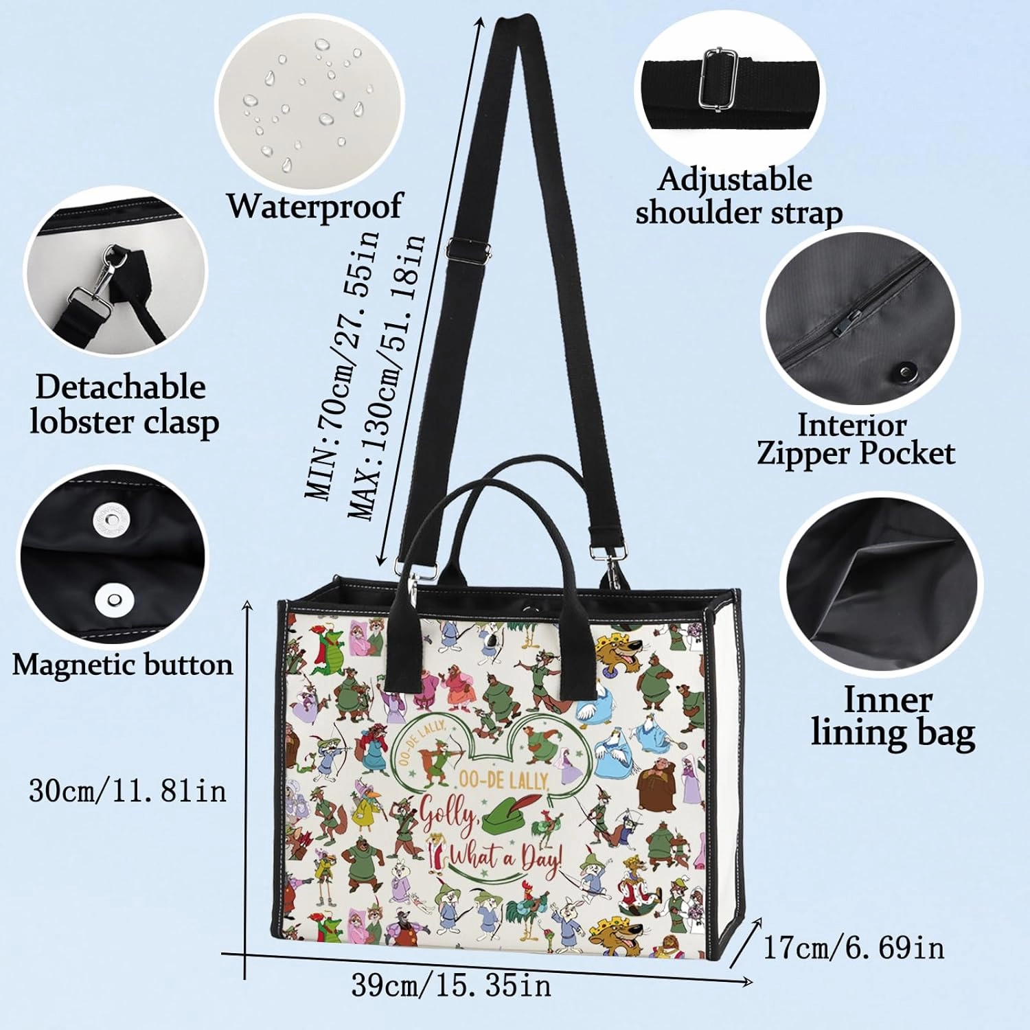 LEVLO Fox Cosmetic Makeup Bag Fox Movie Fans Gift Oo-De-Lally Oo-De-Lally Golly What a Day Zipper Pouch Bag