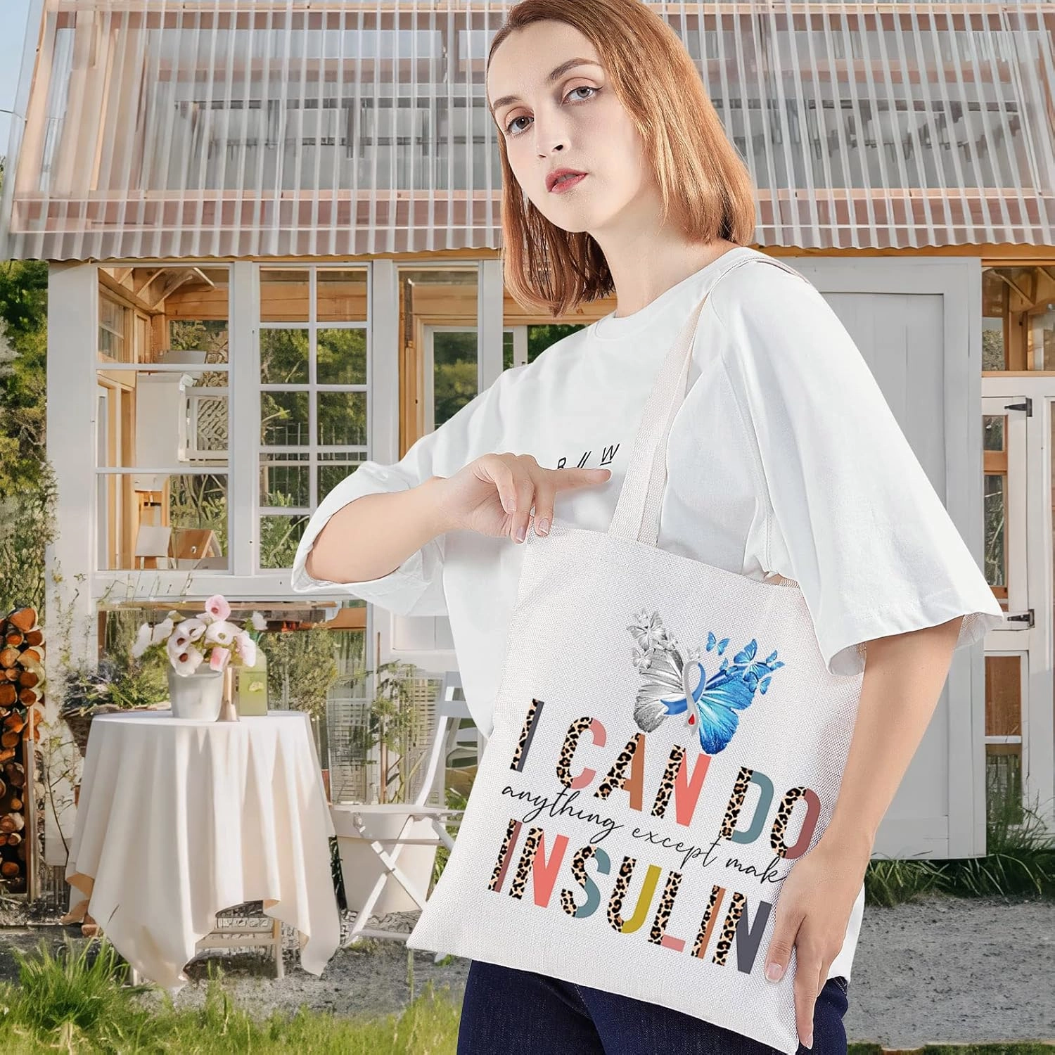LEVLO Funny Diabetes Awareness Cosmetic Make Up Bag Diabetic Gift I Can Do Anything Except Make Insulin Makeup Zipper Pouch Bag For Women Girls
