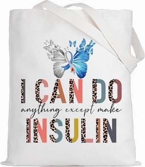 LEVLO Funny Diabetes Awareness Cosmetic Make Up Bag Diabetic Gift I Can Do Anything Except Make Insulin Makeup Zipper Pouch Bag For Women Girls