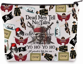 LEVLO Jack Sparrow Cosmetic Makeup Bag Angelica & Jack Fans Gift Dead Men Tell No Tales Toiletry Bag Pirate Lover Merchandise