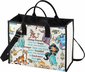 LEVLO Jasmine Princess Cosmetic Make Up Bag Jasmine Fans Gift Jasmine Zipper Pouch Bag For Movie Fans (Always Jasmine LT)