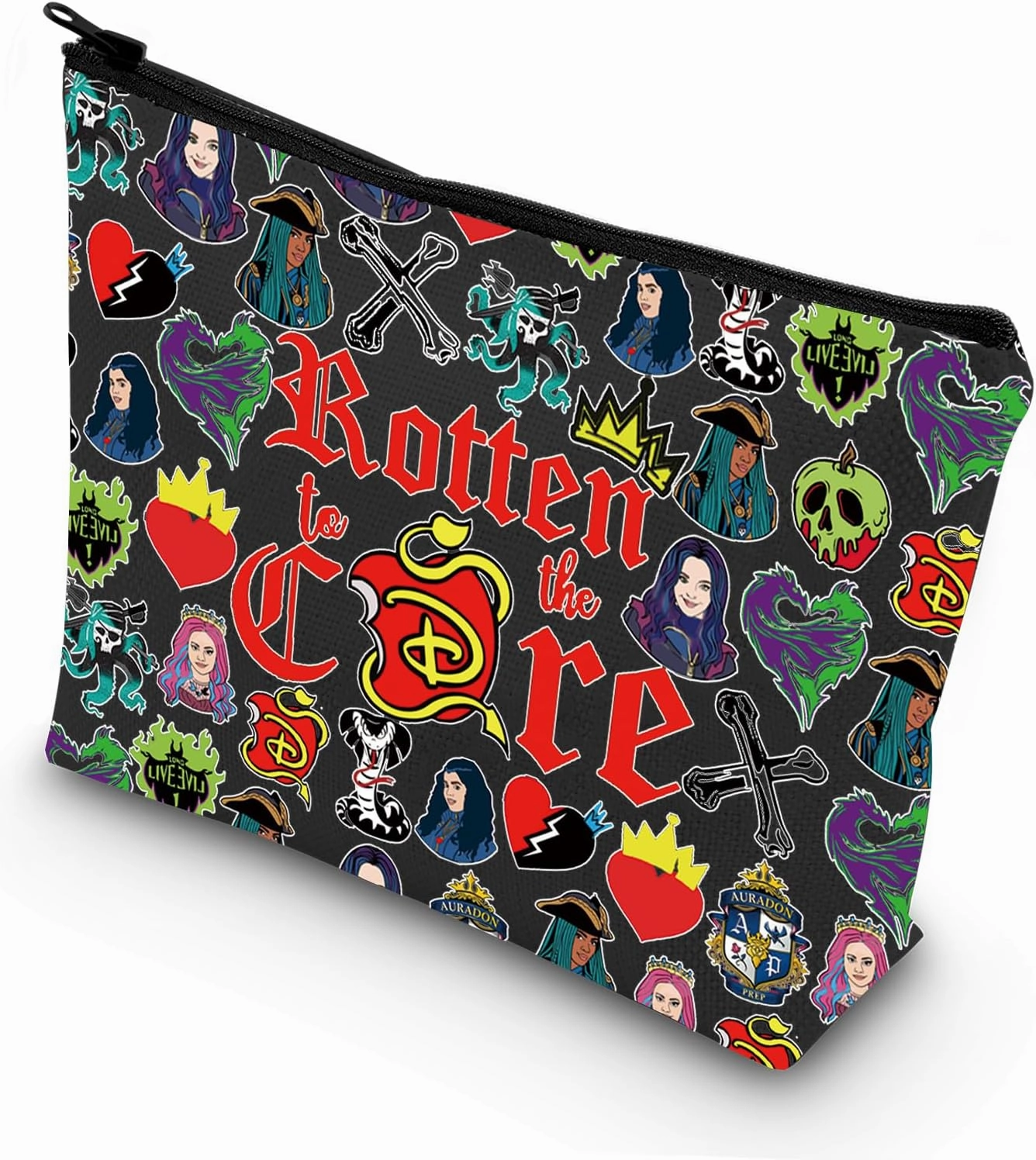 LEVLO Jay Cosmetic Make Up Bag Carlos Fans Gift Rotten to the Core Mal Makeup Zipper Pouch Bag Jay & Mal Movie Merch (Core B Full)