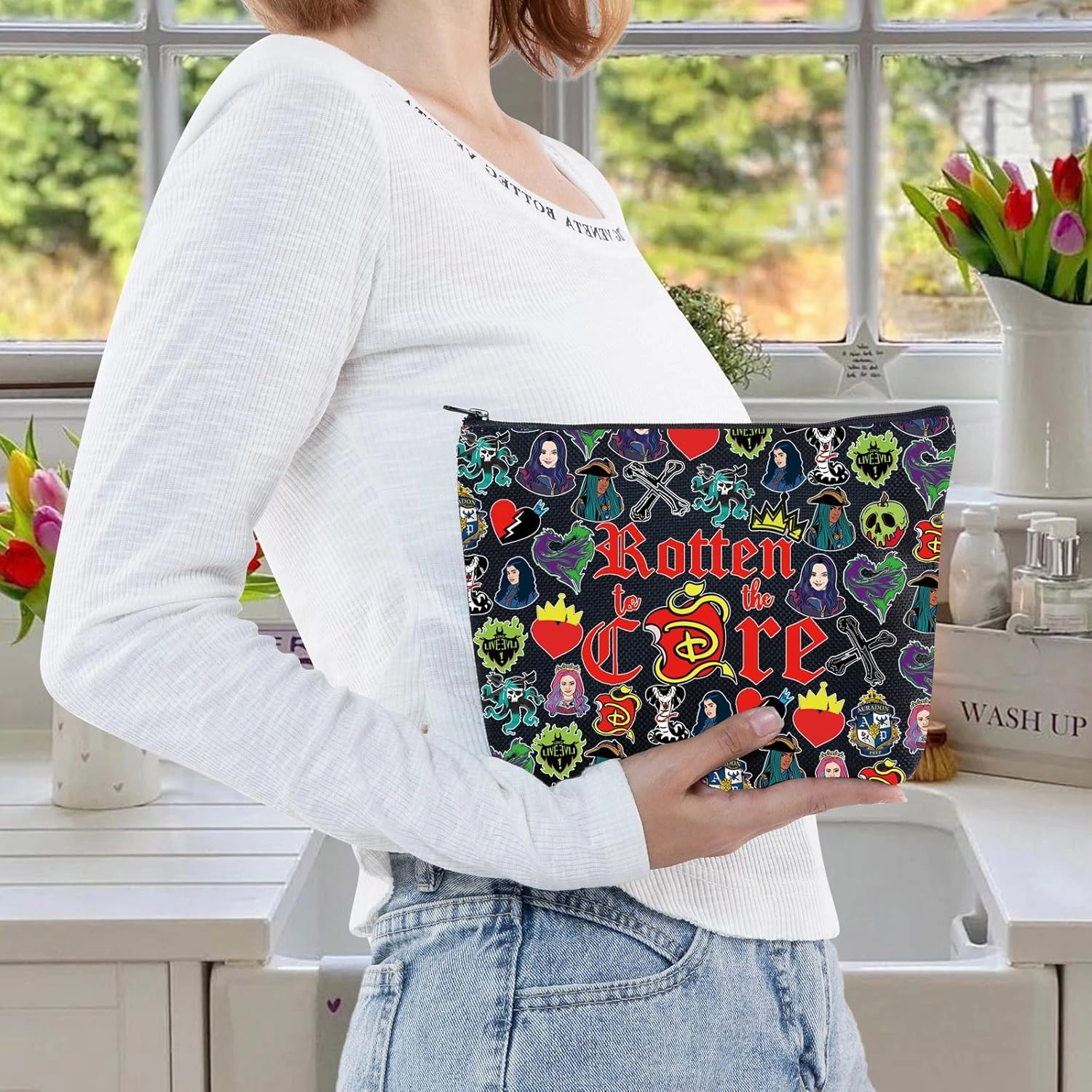 LEVLO Jay Cosmetic Make Up Bag Carlos Fans Gift Rotten to the Core Mal Makeup Zipper Pouch Bag Jay & Mal Movie Merch (Core B Full)