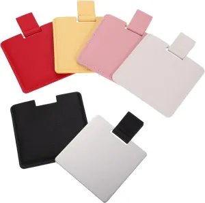 LIFKOME 5pcs Bulk Pocket Mirrors Compact Led Makeup Mirrors Pu Leather Case Perfect Travel for Women