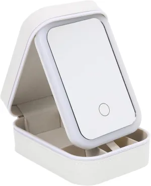 Lighted Makeup Organizer with Mirror Small Travel Makeup Case for Organization Elegant Design for Daily Use Low Light Application