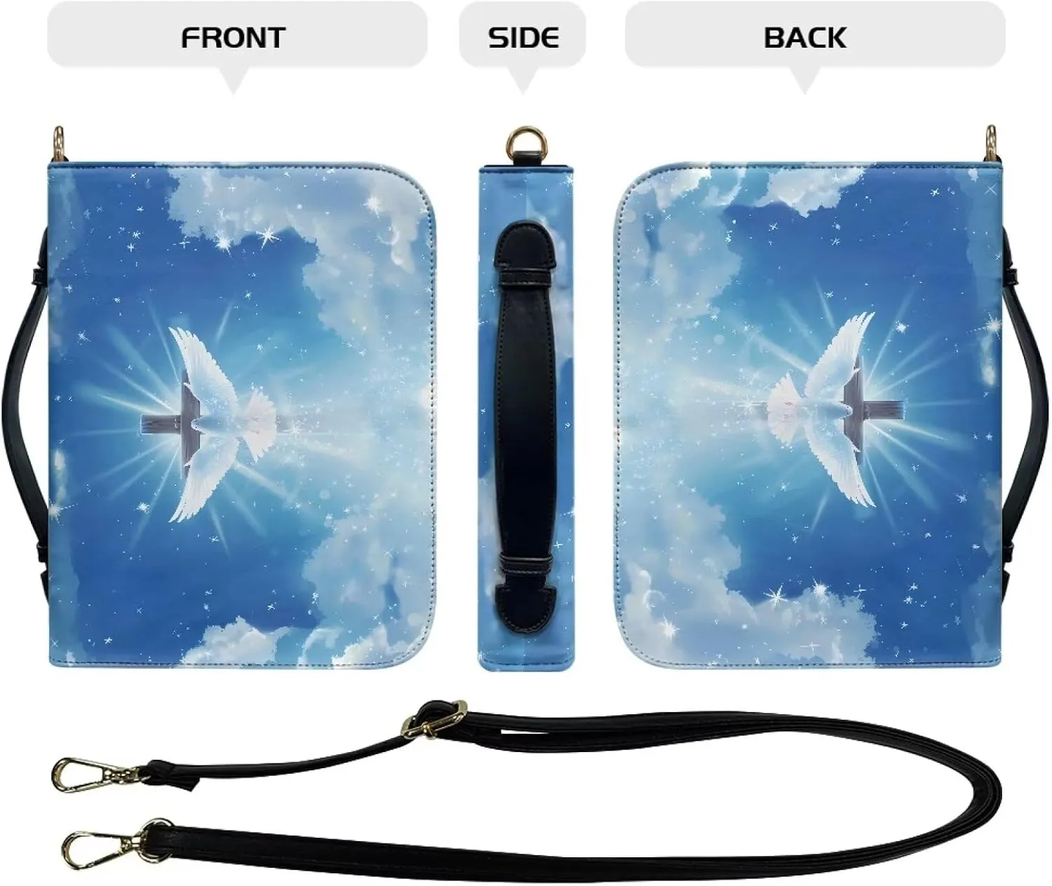 Lotusorchid Bible Case for Women, Bible Tote Bag for Men, Bible Accessories with Shoulder Strap