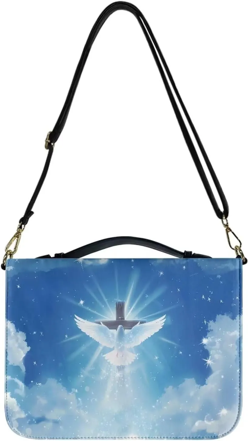 Lotusorchid Bible Case for Women, Bible Tote Bag for Men, Bible Accessories with Shoulder Strap