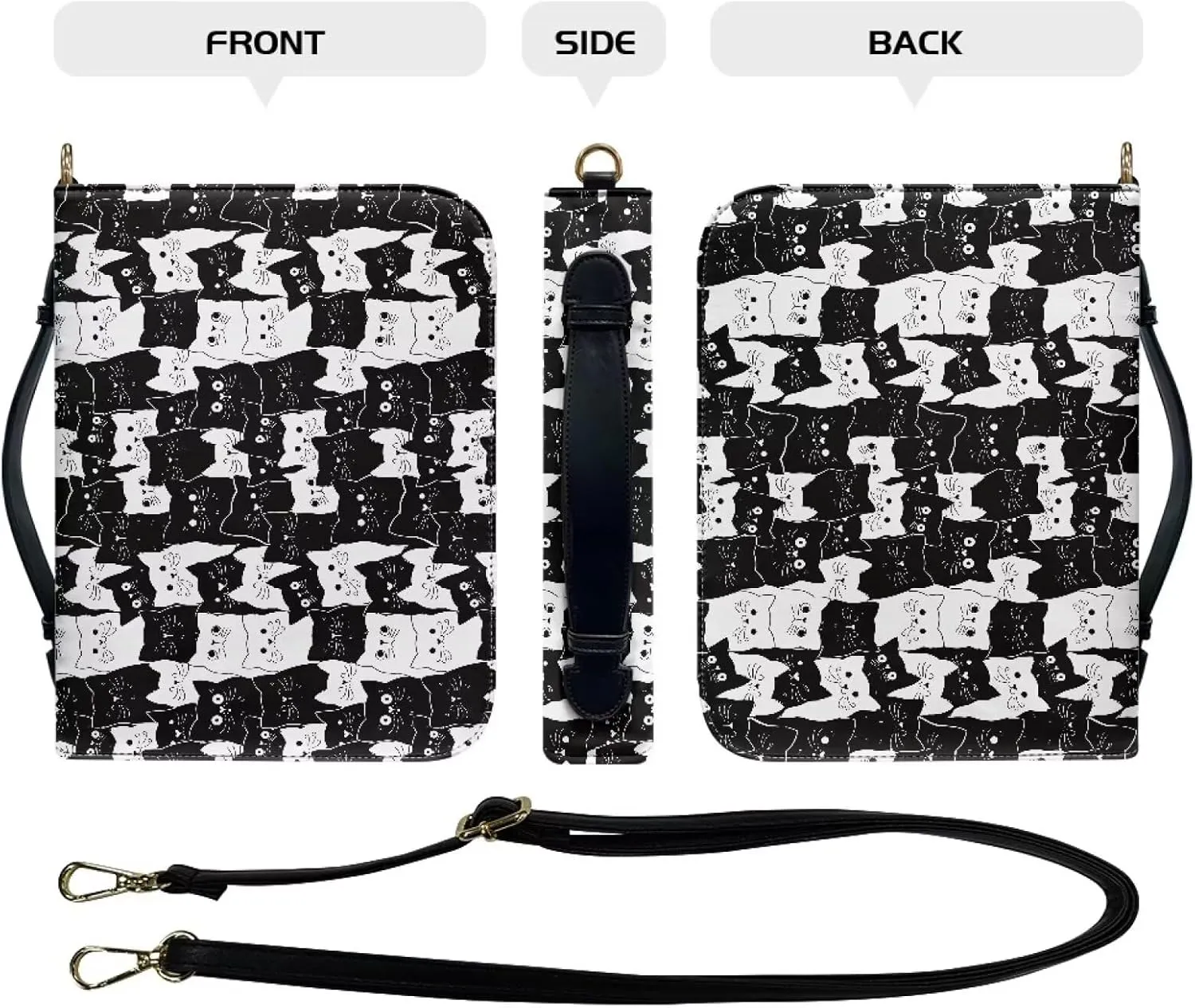 Lotusorchid Bible Cover Bag for Women, Men Bible Accessories with Handle, Bible Carrier Tote with Detachable Shoulder Strap